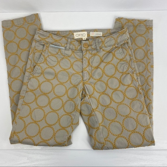 𝅺ANTHROPOLOGIE Relaxed Fit Circle-Embroidered Chinos - Picture 5 of 13